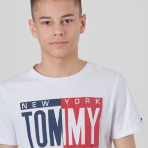 Tommy Hilfiger Puff Print Tee S/S T-Paita Valkoinen