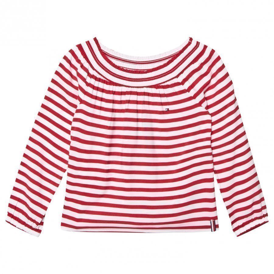 Tommy Hilfiger Red Off The Shoulder Top T-Paita