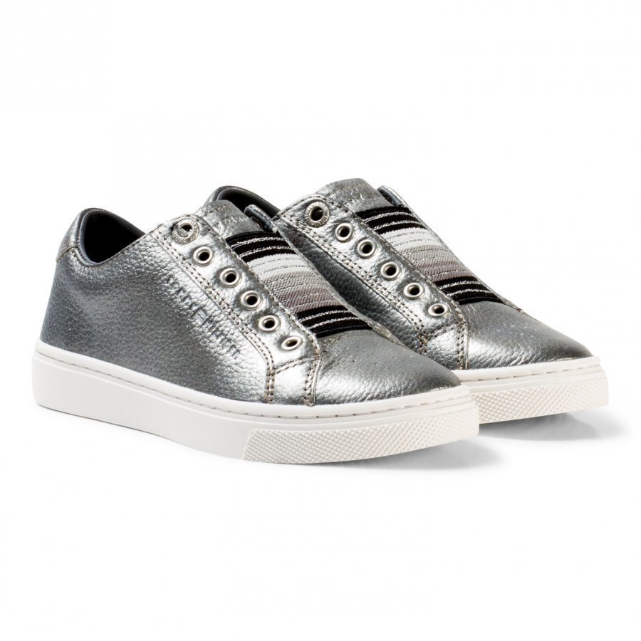 Tommy Hilfiger Silver Metallic And Glitter Slip On Trainers Lenkkarit