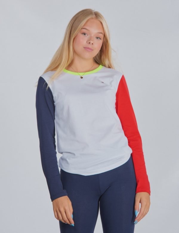 Tommy Hilfiger Sport Color Block Tee T-Paita Valkoinen