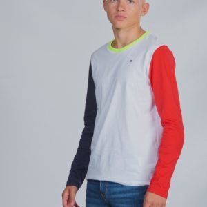 Tommy Hilfiger Sport Color Block Tee T-Paita Valkoinen