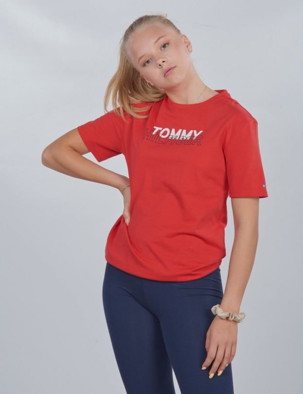 Tommy Hilfiger Sport Logo Tee T-Paita Punainen