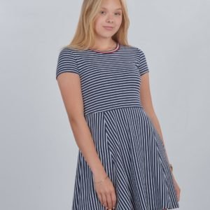 Tommy Hilfiger Stripe Knit Skater Dress Mekko Sininen