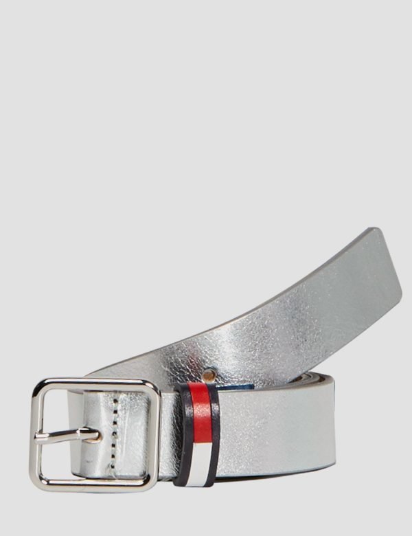 Tommy Hilfiger Tjw Flag Inlay Metallic Vyö Harmaa