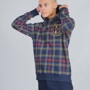 Tommy Hilfiger U Printed Check Hoodie Huppari Sininen