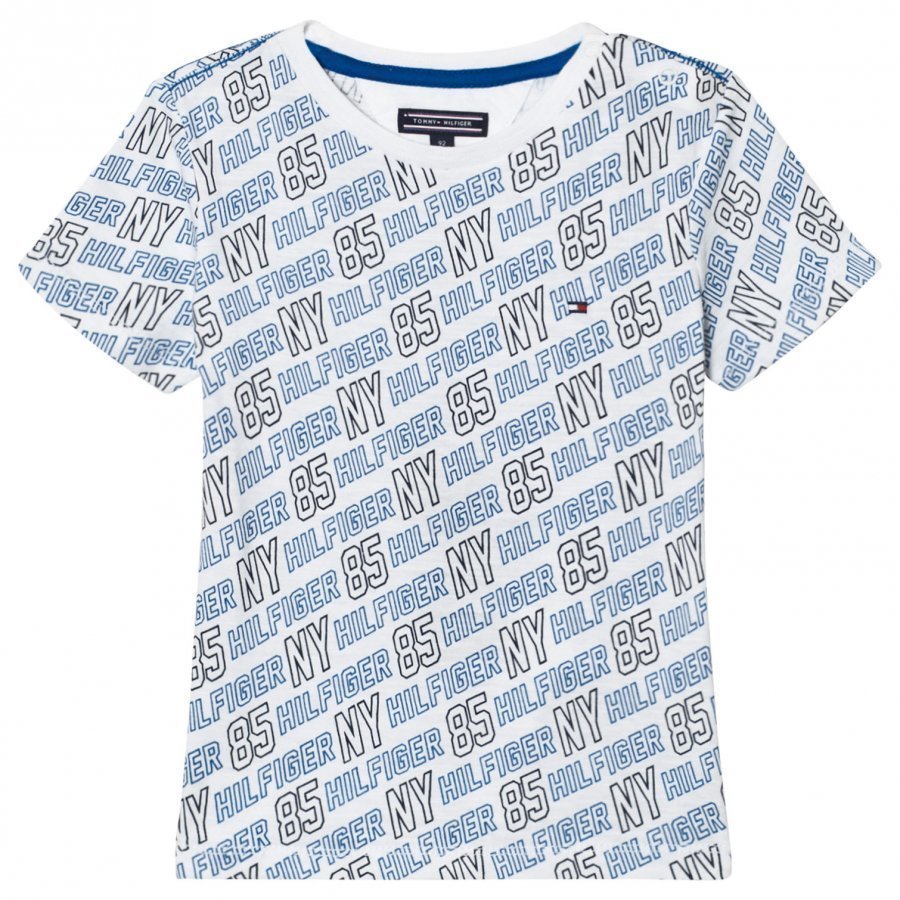 Tommy Hilfiger White All Over Print Tee T-Paita