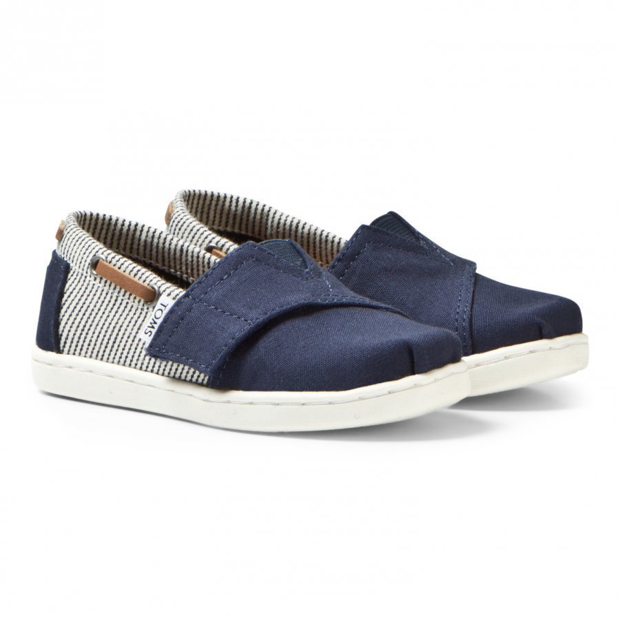 Toms Navy Canvas & Stripe Tiny Toms Biminis Espadrillot