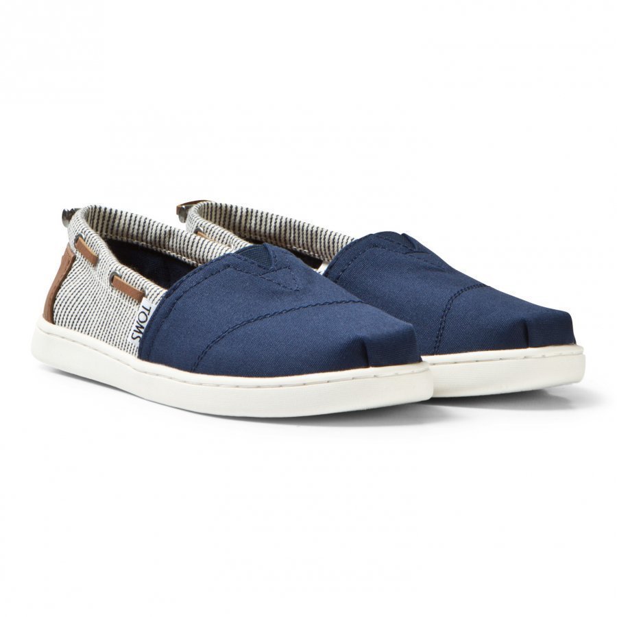 Toms Navy Canvas & Stripe Youth Biminis Espadrillot ...