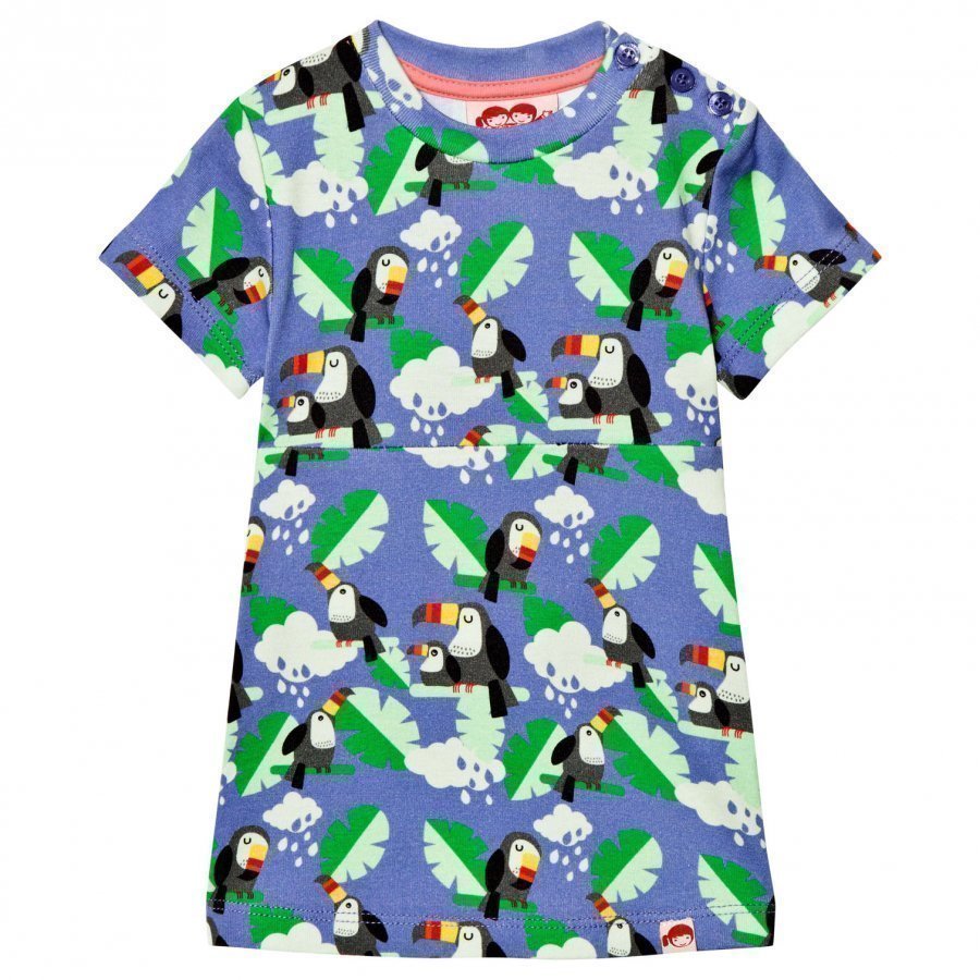 Tootsa Macginty Blue Toucans Print Jersey Dress Mekko