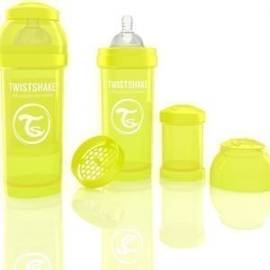 Twistshake Tuttipullo Antikoliikki 260 ml Keltainen