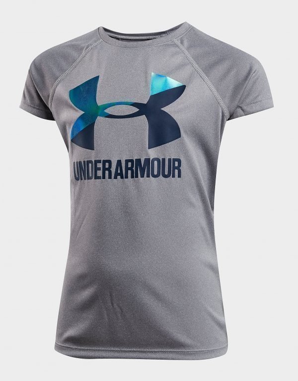 Under Armour Girls' Logo T-Shirt Harmaa