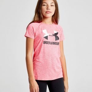 Under Armour Girls' Novelty Logo T-Shirt Vaaleanpunainen