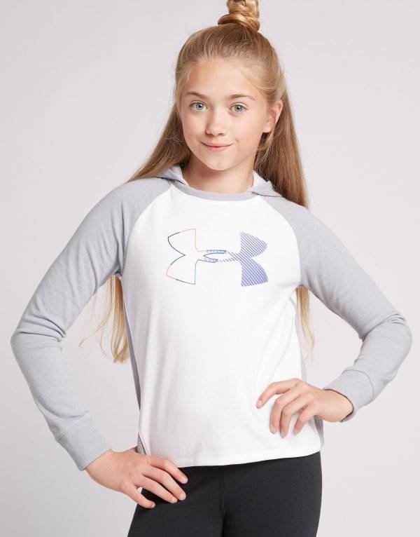 Under Armour Girls' Threadborne Logo Hoodie Valkoinen