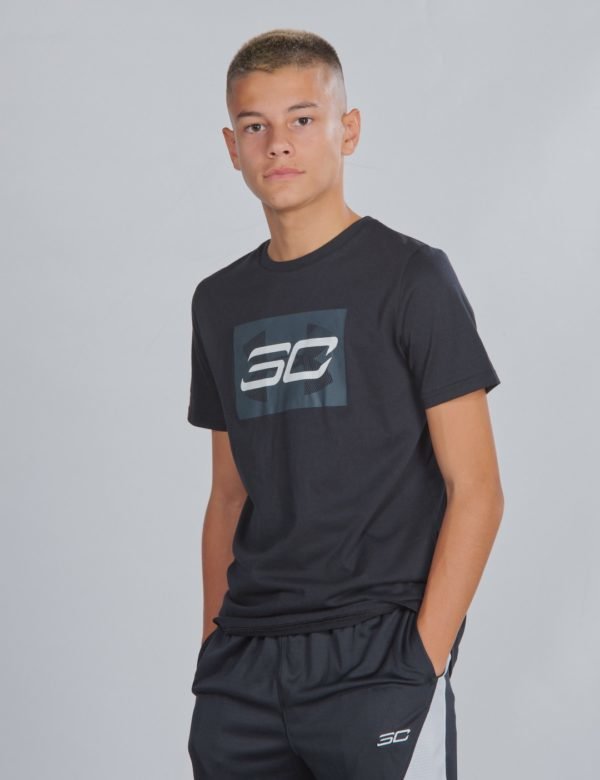 Under Armour Sc30 Curry Branded Short Sleeve T-Paita Musta