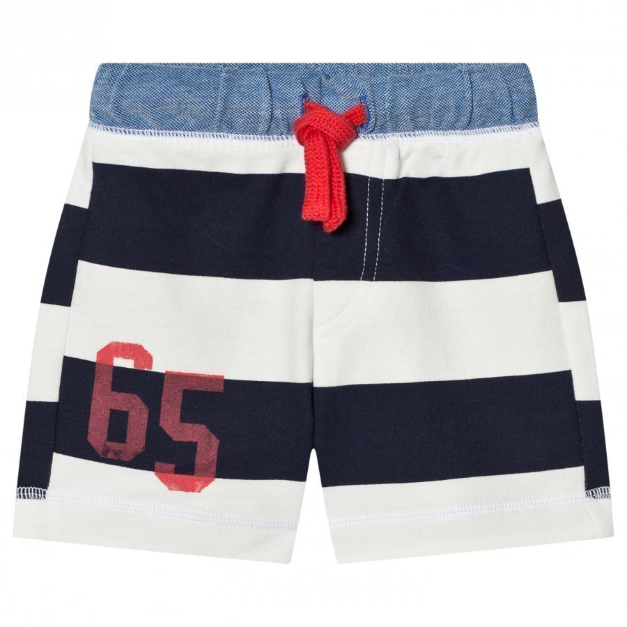 United Colors Of Benetton Bold Stripe Jersey Shorts With Tie Waist Navy White Oloasun Shortsit