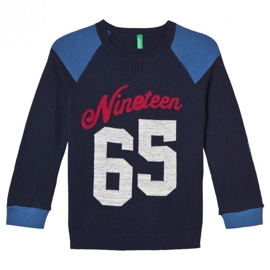 United Colors Of Benetton Cotton Blend Sweater Navy Paita