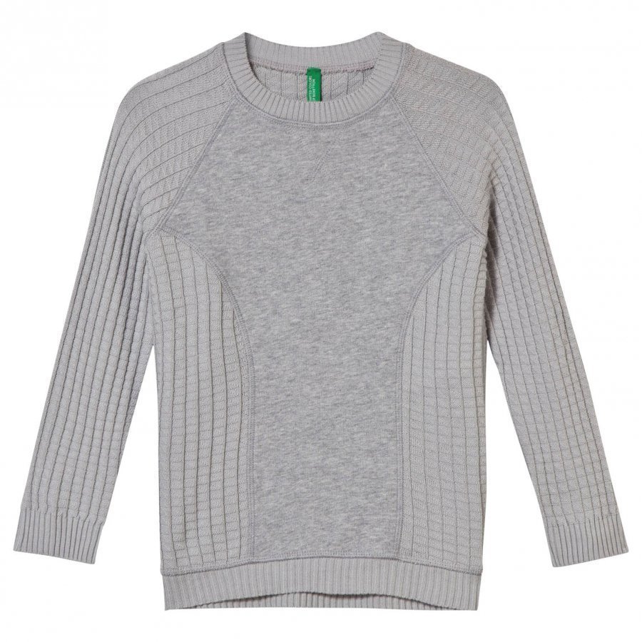 United Colors Of Benetton Crewneck Sweater With Panel Grey Paita