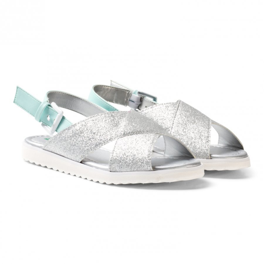 United Colors Of Benetton Cross Front Sandals Silver Remmisandaalit