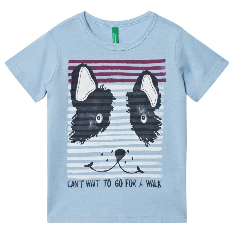 United Colors Of Benetton Dog Print Tee Blue T-Paita