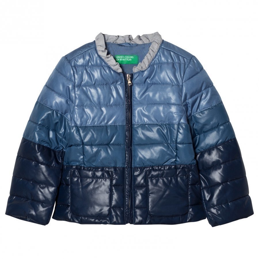 United Colors Of Benetton Fade Dye Puffer Jacket Navy Toppatakki