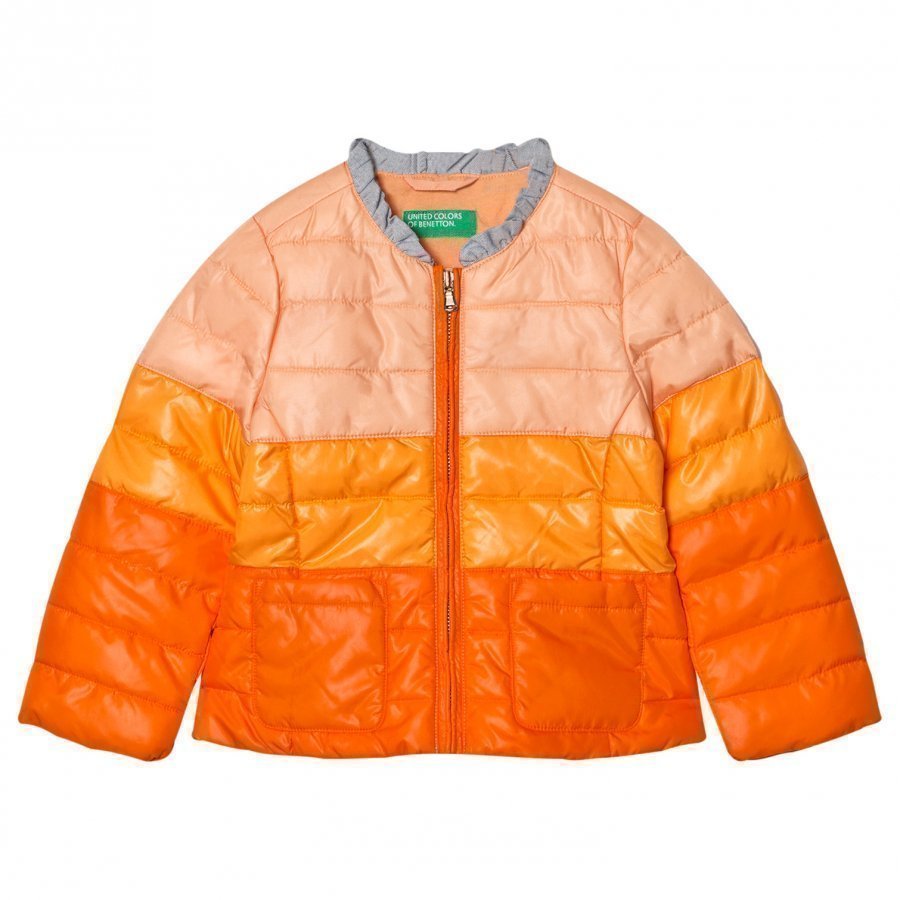 United Colors Of Benetton Fade Dye Puffer Jacket Orange Toppatakki