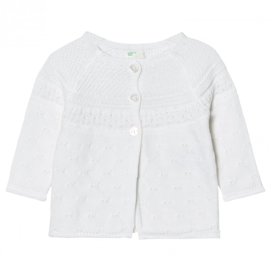 United Colors Of Benetton Knit Cardigan White Neuletakki