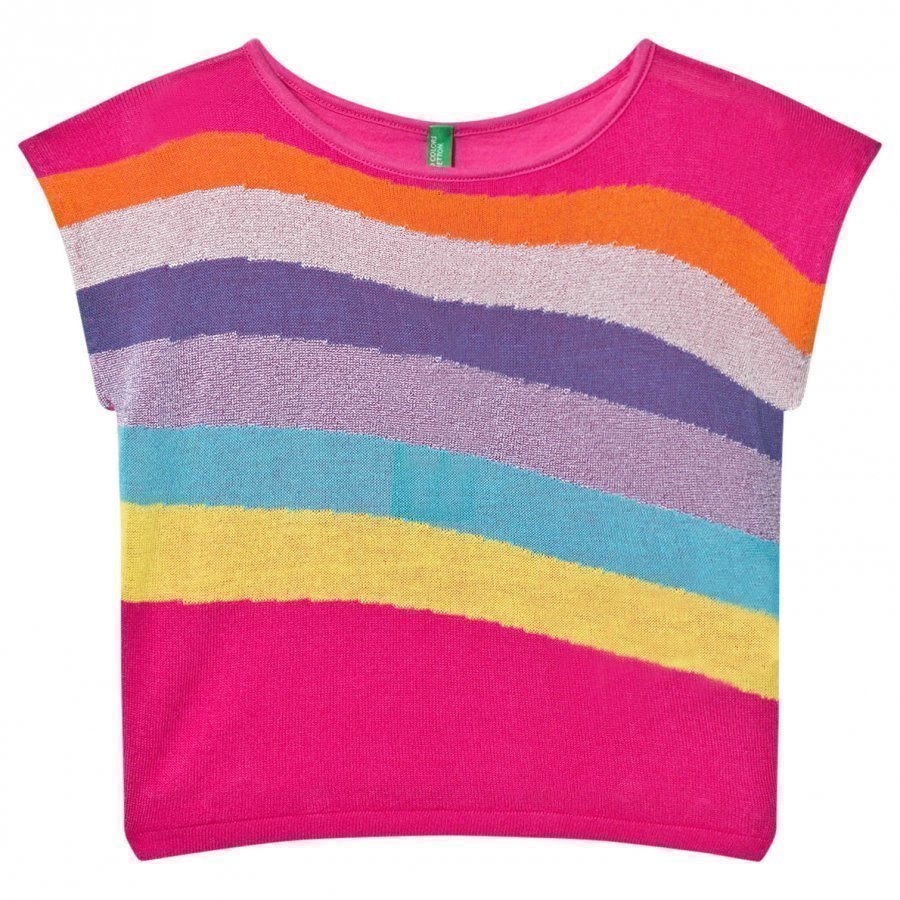 United Colors Of Benetton Knitted Boxy Fit Sweater Top With Rainbow Stripes Oloasun Paita