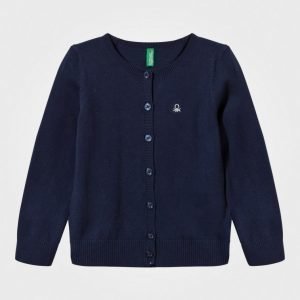 United Colors Of Benetton Knitted Cardigan With Sparkling Logo Navy Neuletakki