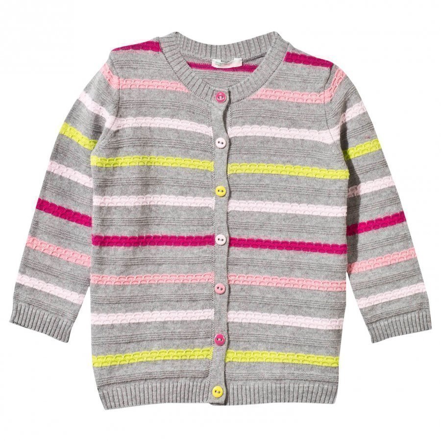 United Colors Of Benetton Knitted Striped Cardigan Grey Neuletakki