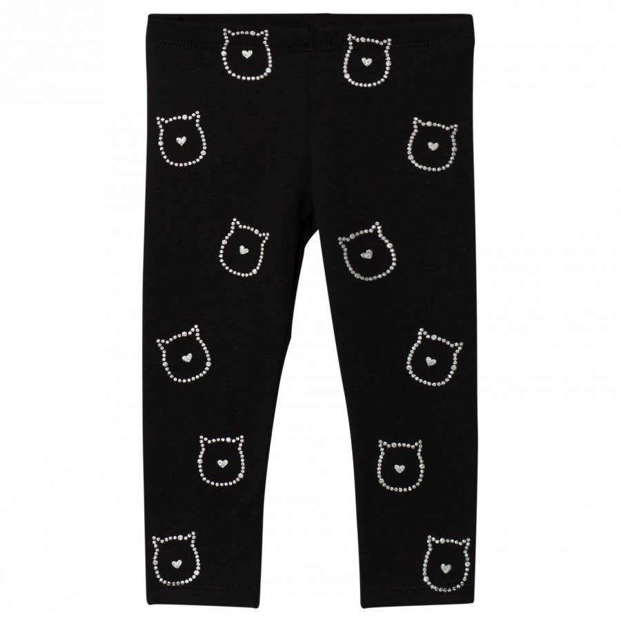 United Colors Of Benetton Leggings Sparkly Cat Faces Black Legginsit