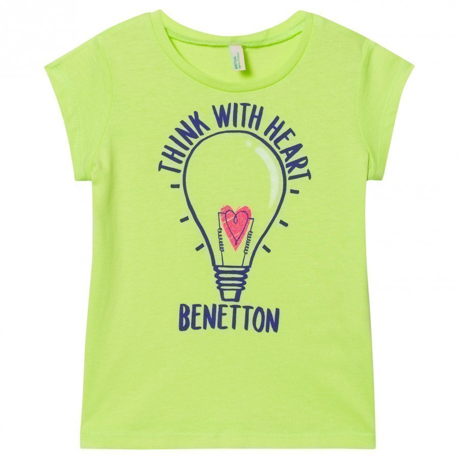 United Colors Of Benetton Light Bulb Logo Tee Lime T-Paita