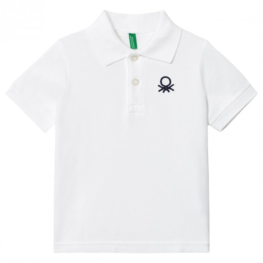 United Colors Of Benetton Logo Polo Tee White Pikeepaita