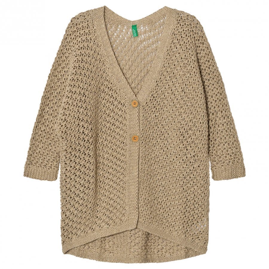 United Colors Of Benetton Loose Knit Cardigan Beige Neuletakki