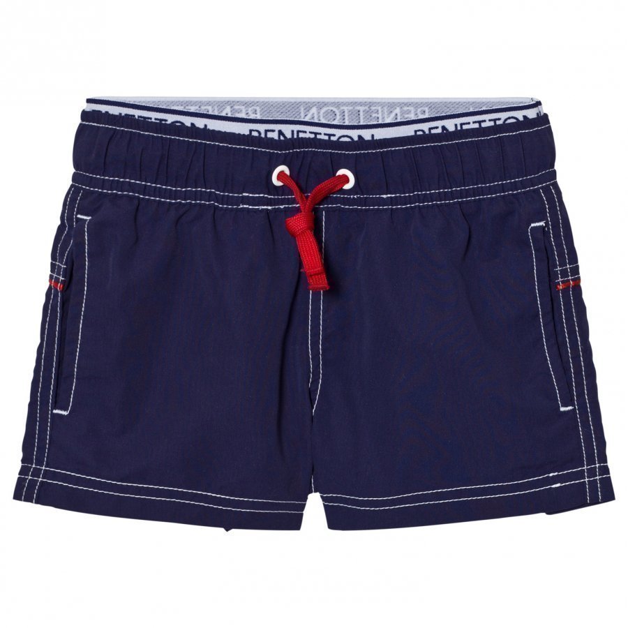 United Colors Of Benetton Navy Swim Shorts With Logo Waist Band Uimashortsit