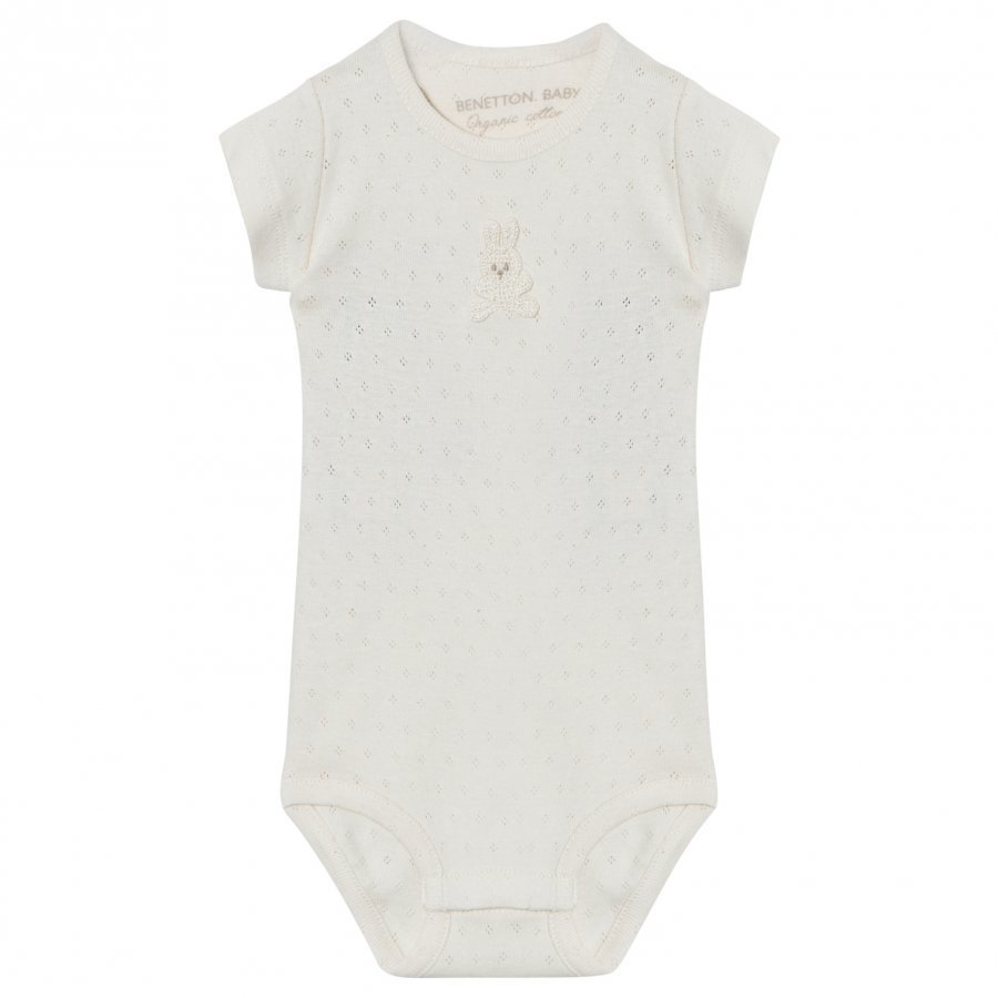 United Colors Of Benetton Organic Cotton Bunny Baby Body Beige Romper Puku