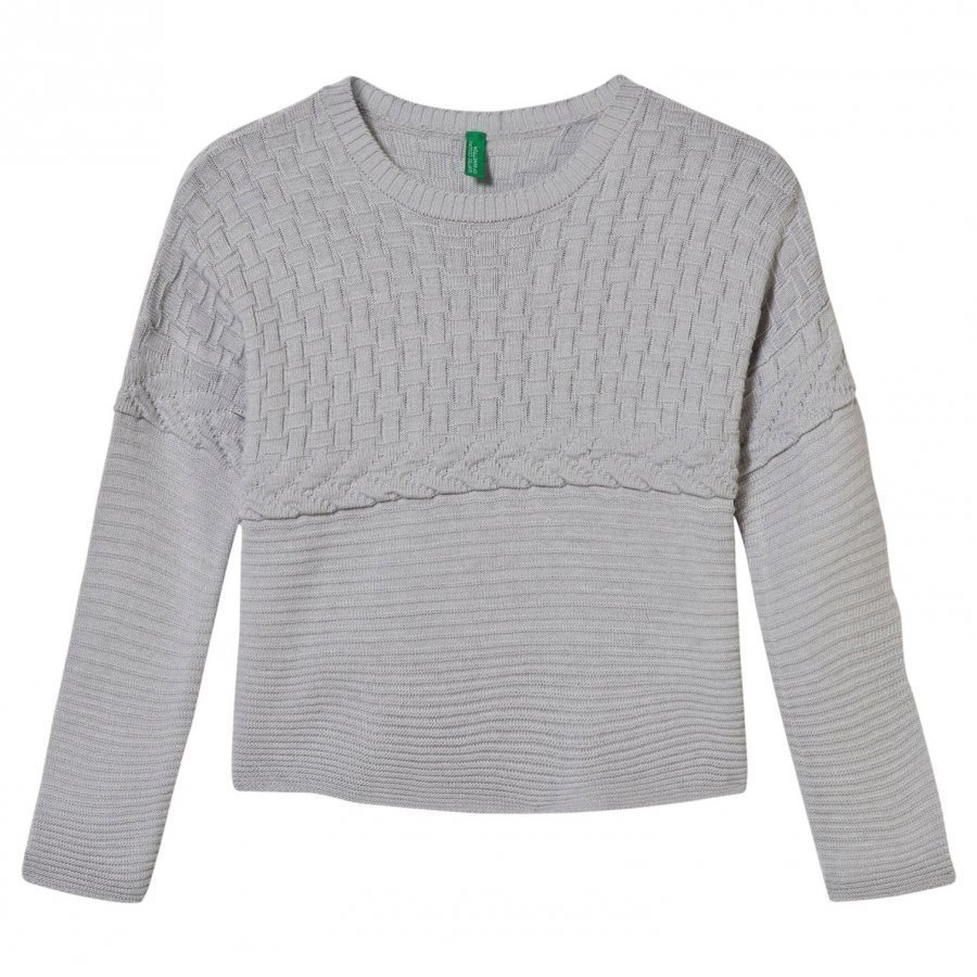 United Colors Of Benetton Oversized Knit Sweater Grey Paita
