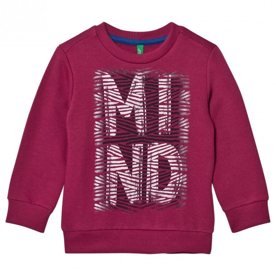 United Colors Of Benetton Printed Sweatshirt Burgundy Pitkähihainen T-Paita