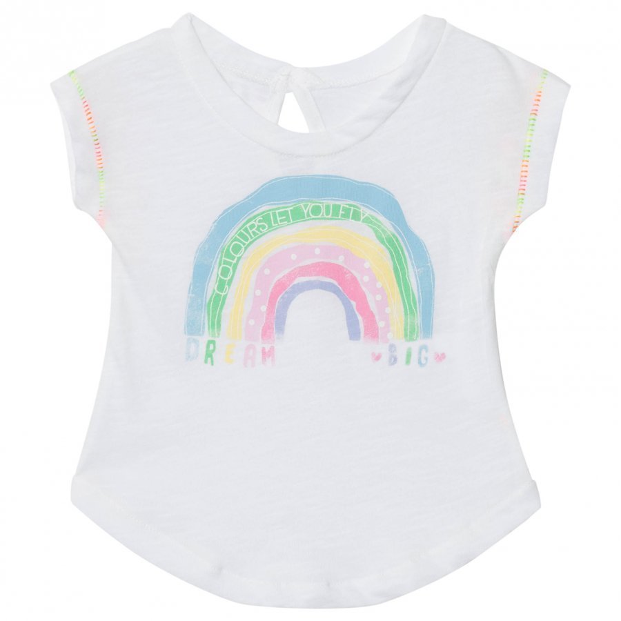 United Colors Of Benetton Rainbow Print White T-Shirt T-Paita