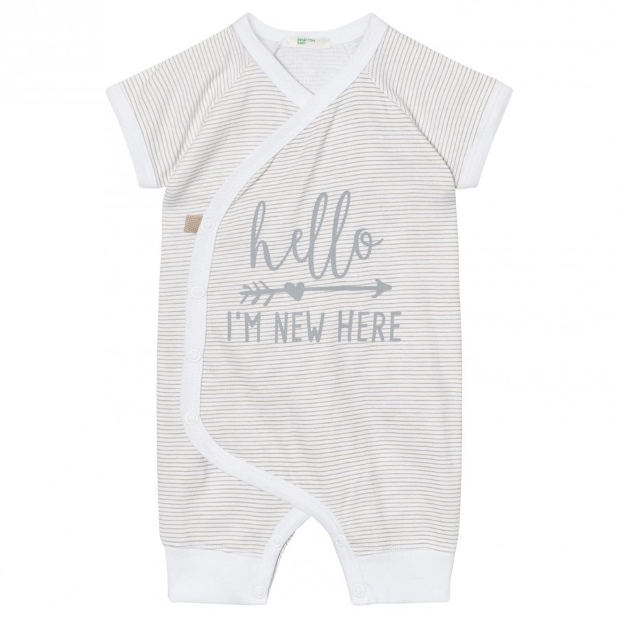 United Colors Of Benetton Stripe Jersey Baby One-Piece Beige Yöpuku