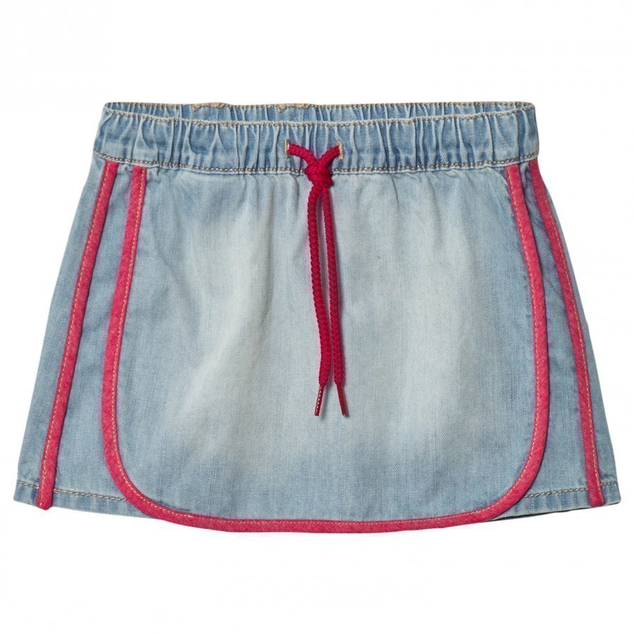 United Colors Of Benetton Washed Denim Skirt Light Blue Farkkuhame