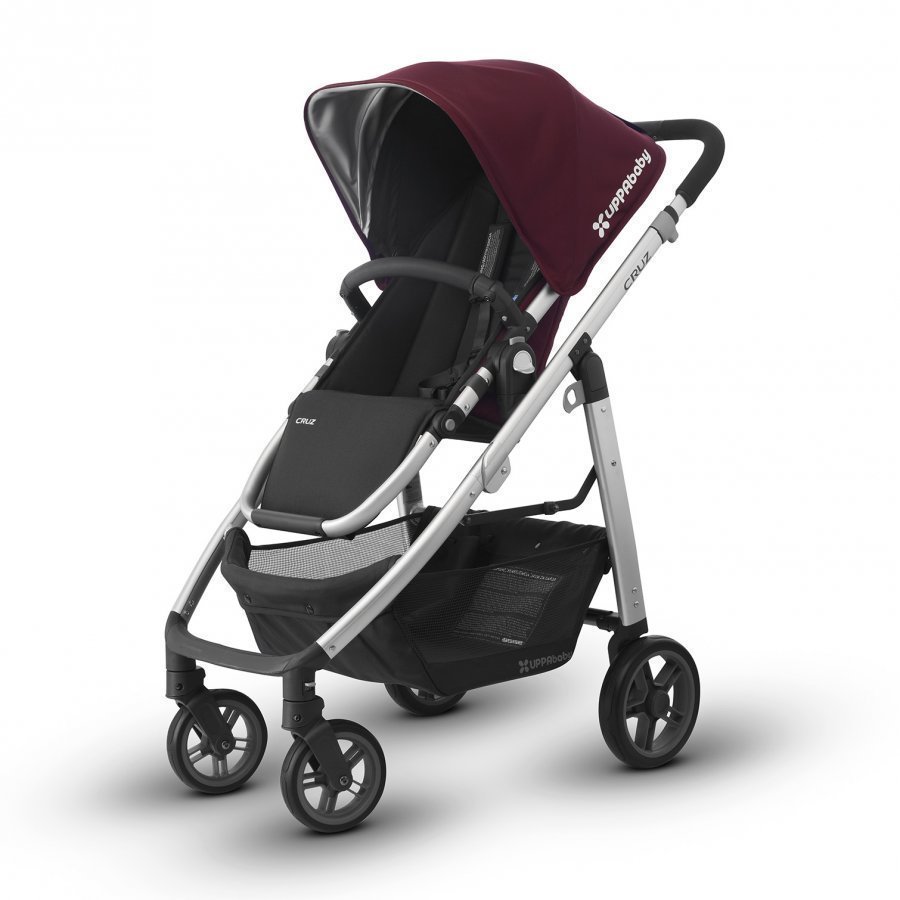 Uppababy Cruz Stroller Dennison Bordeaux Silver Frame Matkarattaat