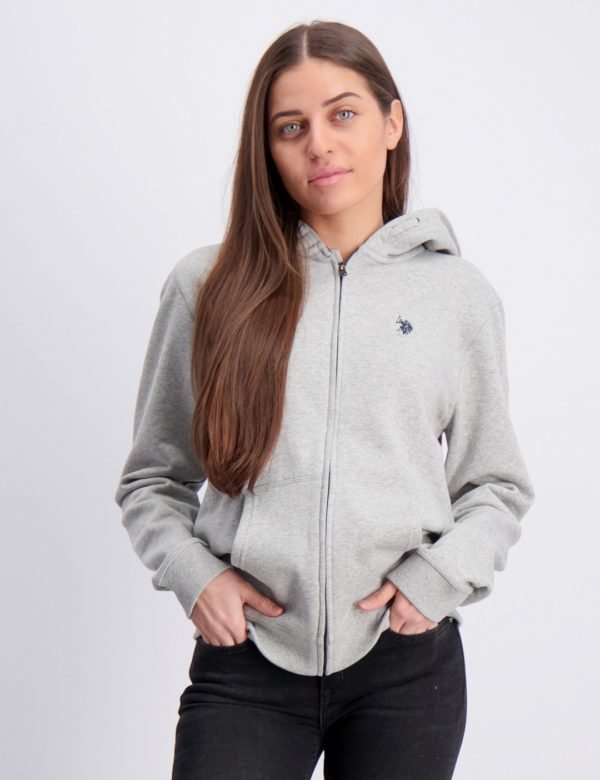 Us Polo Core Fleece Zip Hoody Huppari Harmaa