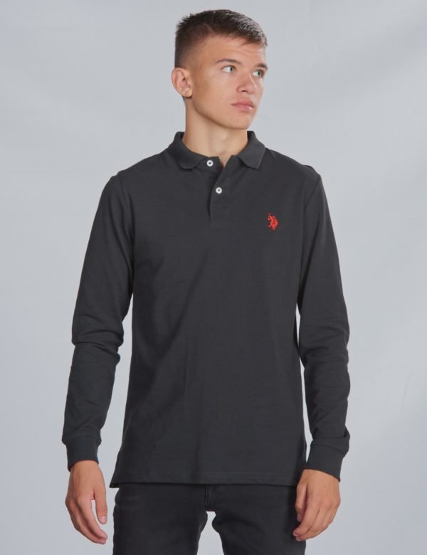 Us Polo Core Ls Pique Polo Neule Musta