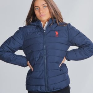 Us Polo Lightweight Puffa Jacket Hooded Takki Sininen