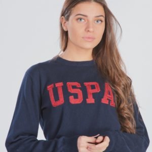 Us Polo Uspa True Knit Crew Neule Sininen