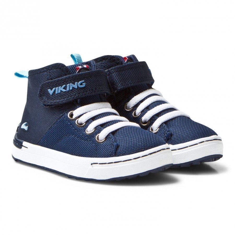 Viking Frogner Kids Mid Navy/White Korkeavartiset Kengät