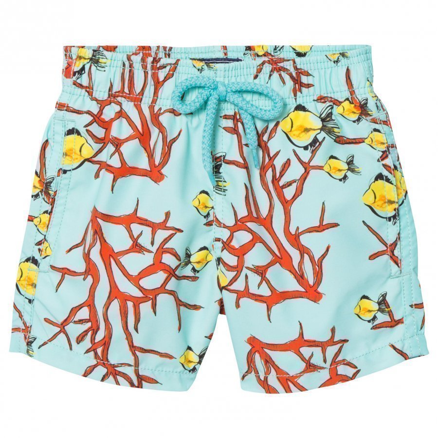 Vilebrequin Blue Coral And Fish Sea Print Swimming Trunks Uimahousut