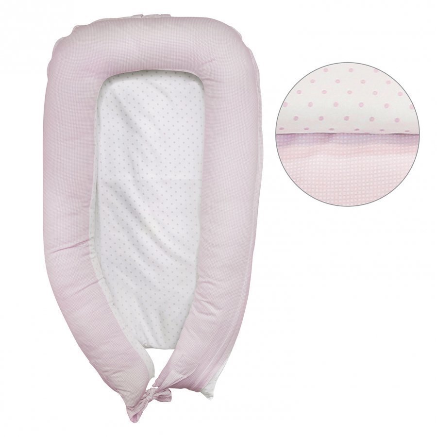 Vinter & Bloom Gingham Baby Sleep Nest Rosa Unipesä