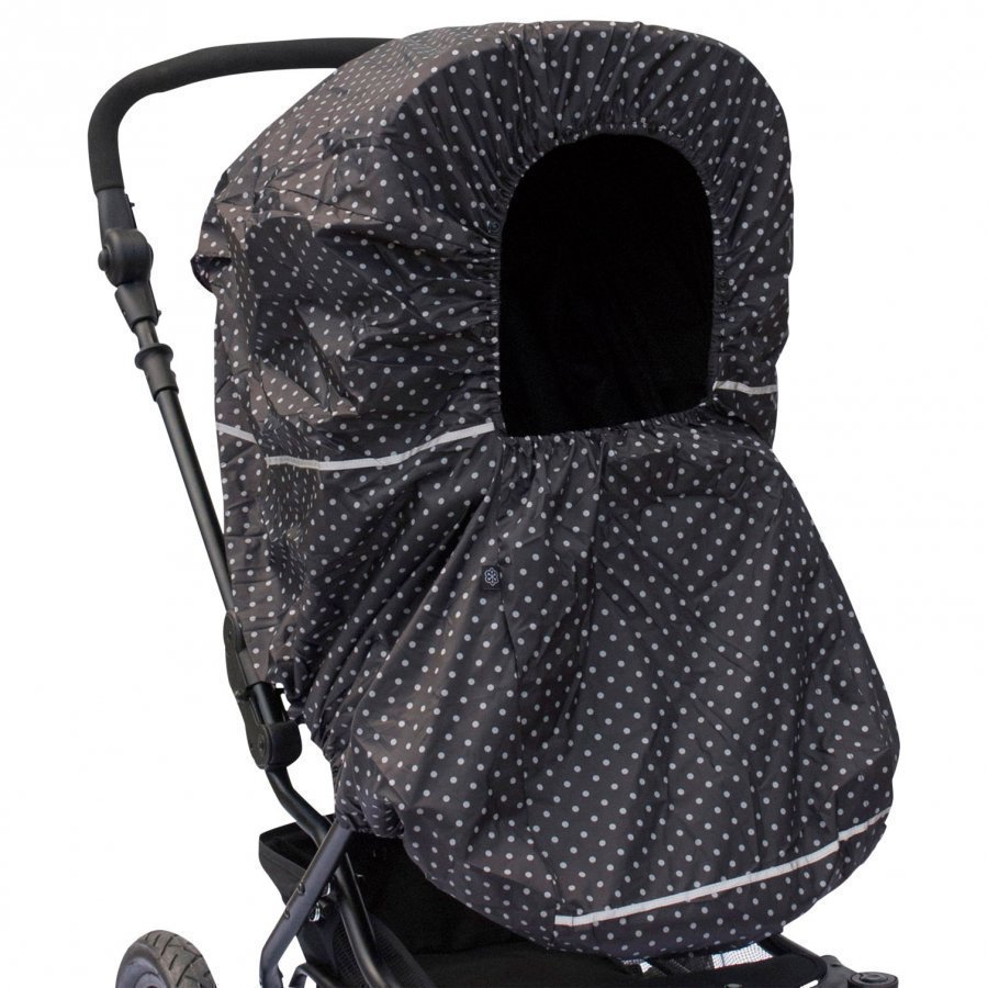 Vinter & Bloom Rain Cover Mini Dots Ebony Black Sadesuoja