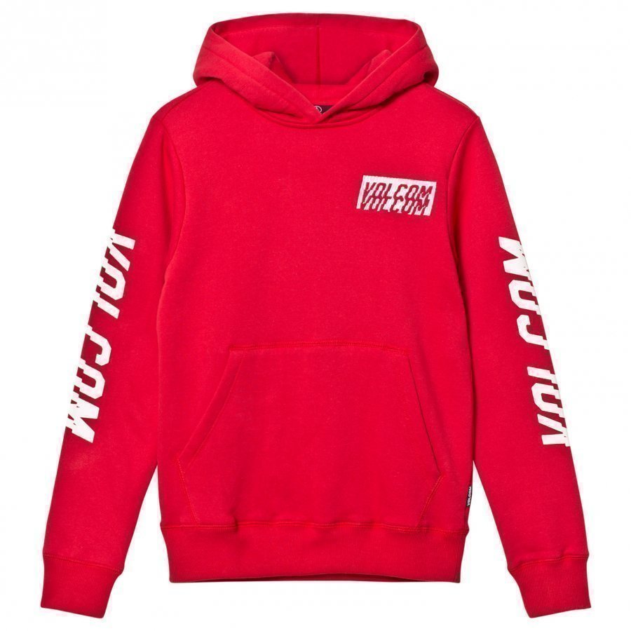 Volcom Red Supply Stone Branded Arms Pull Over Hoodie Huppari